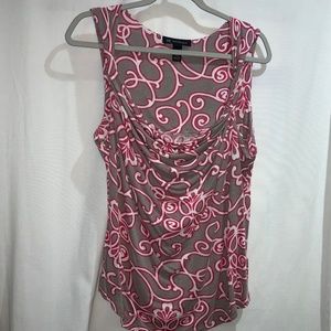 I.N.C. Paisley drape front top Sz XL twist strap detail sleeveless msr